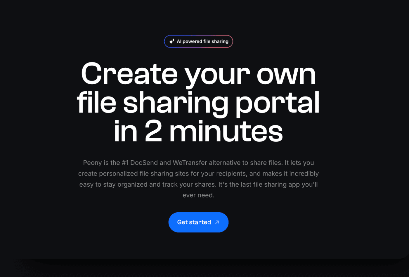 Peony AI file sharing portals