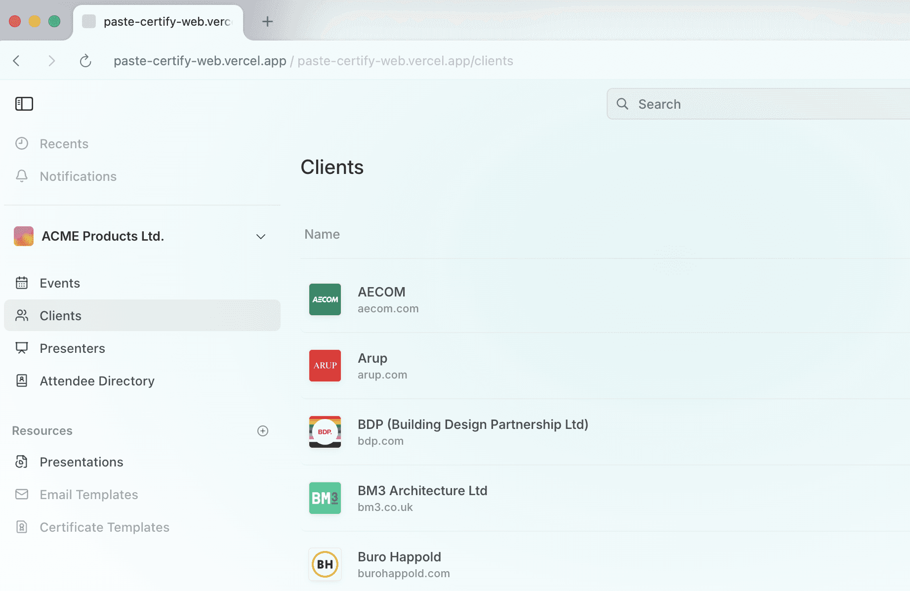 App screenshot