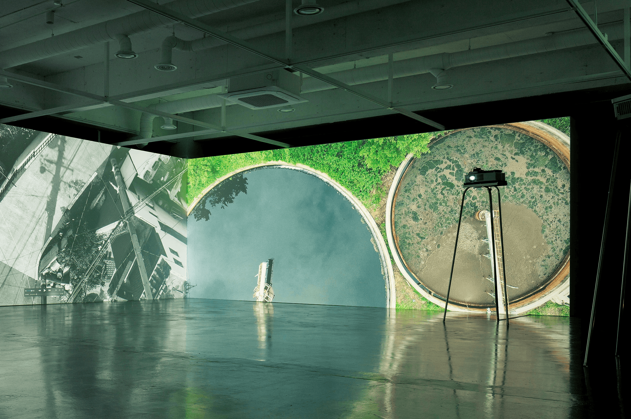 Sunlight casting shadows through orange blinds