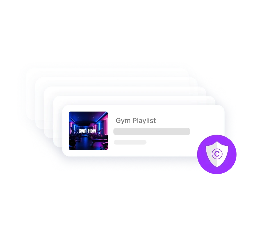 A small, rectangular interface element featuring a dark image on the left and a purple icon on the right.