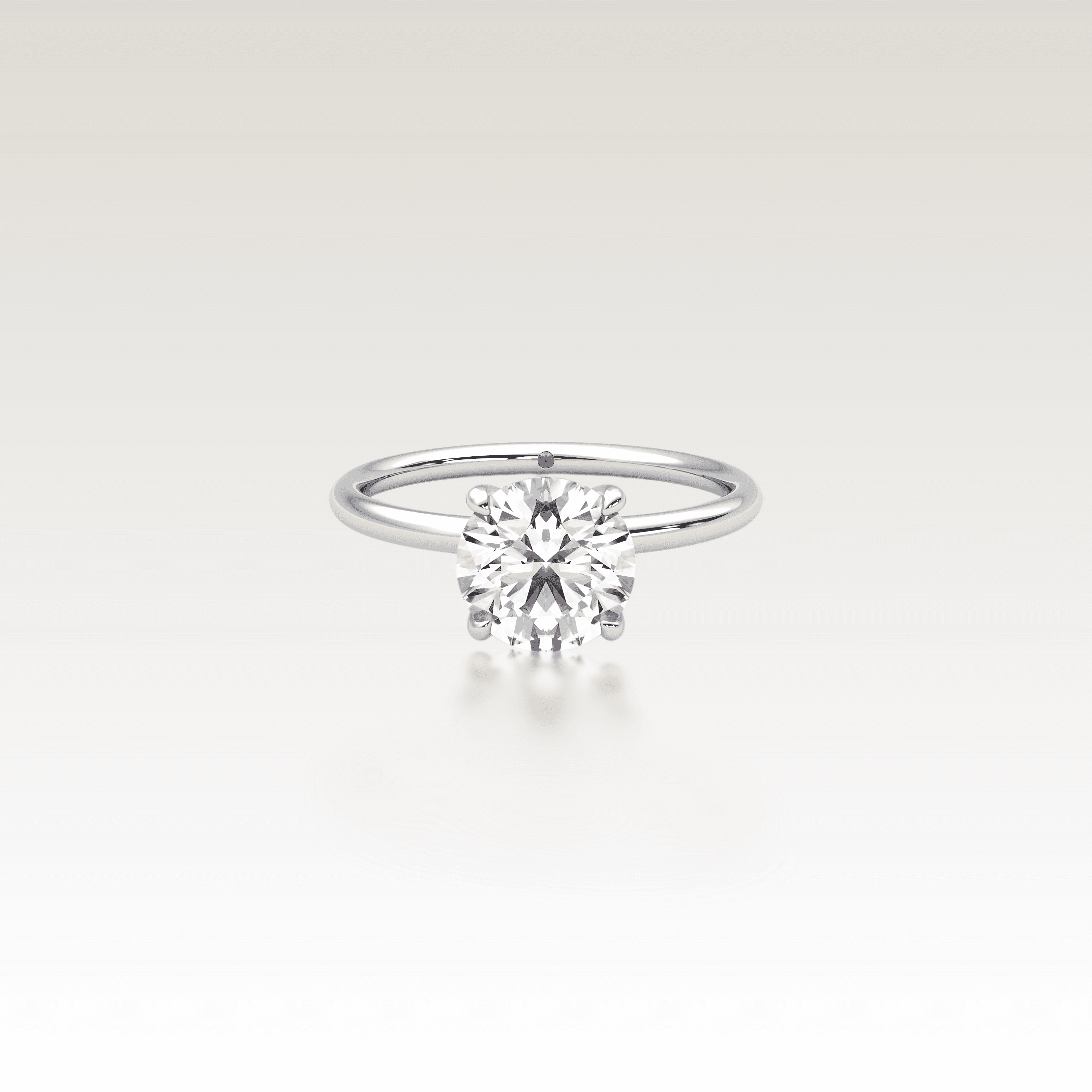 Solitaire Round Love Knot Diamond Ring image 3