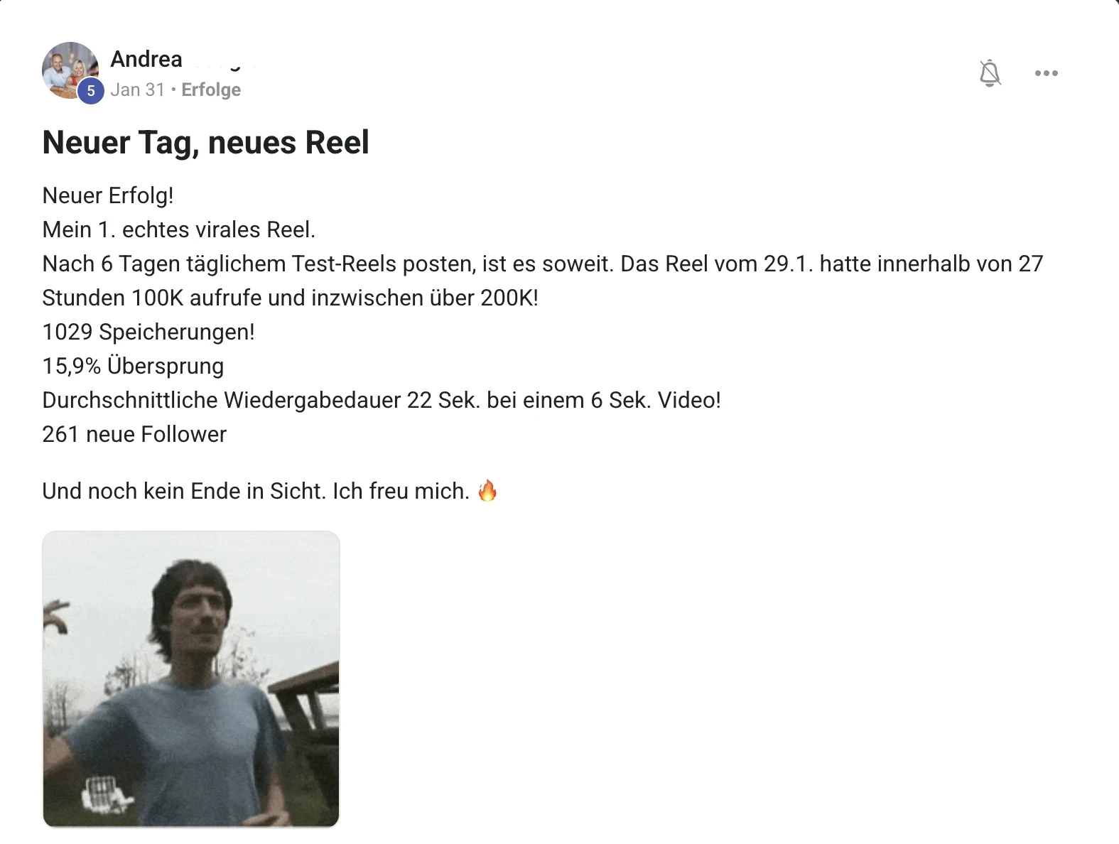 Erfahrungsbericht KI Creator Akademie: Andreas erstes virales Reel mit über 200.000 Aufrufen