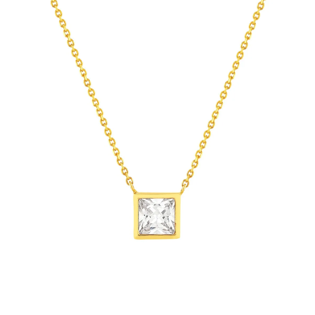 Collier en or jaune 375 serti de oxydes de zirconium