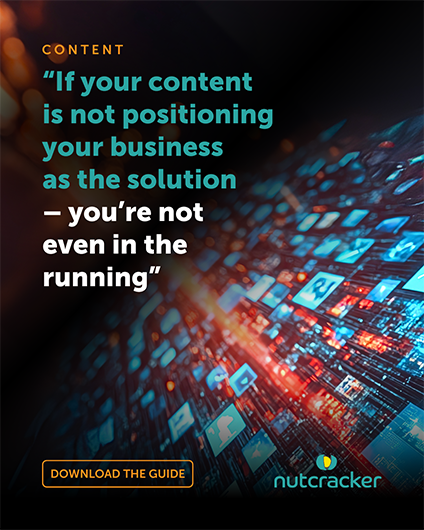 An image of the passing by of infinite internet content with the quote “If your content  is not positioning your business  as the solution  – you’re not  even in the running”