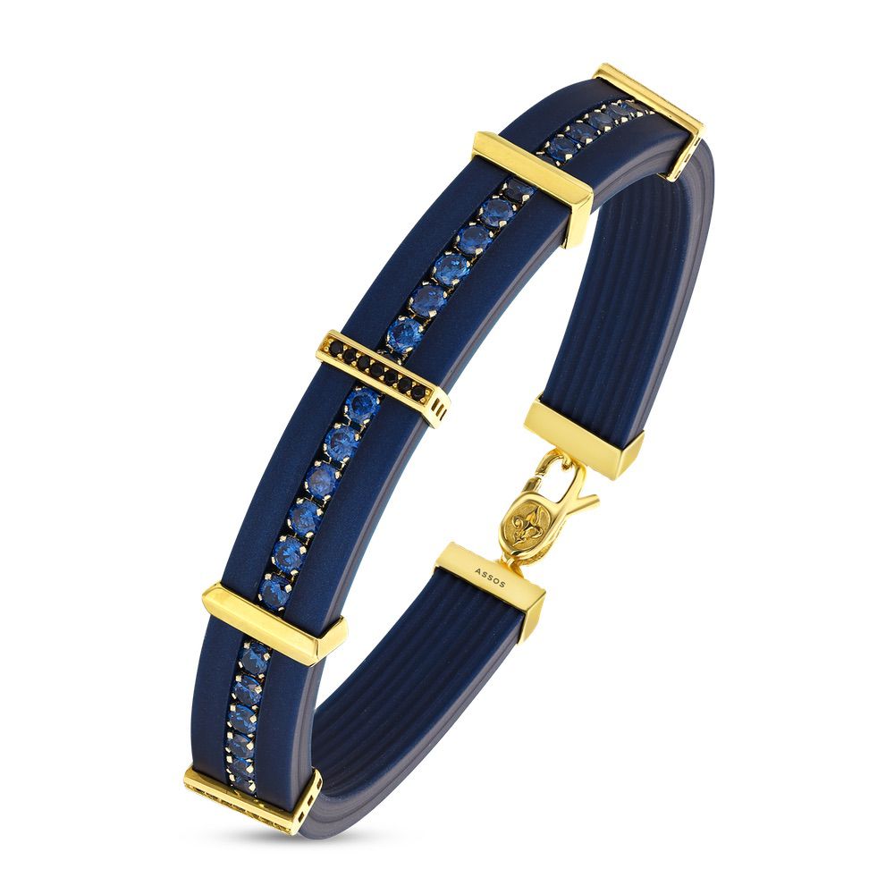 Assos Pırlanta 14 Ayar Altın Şık Tasarım Modern Erkek Bileklik