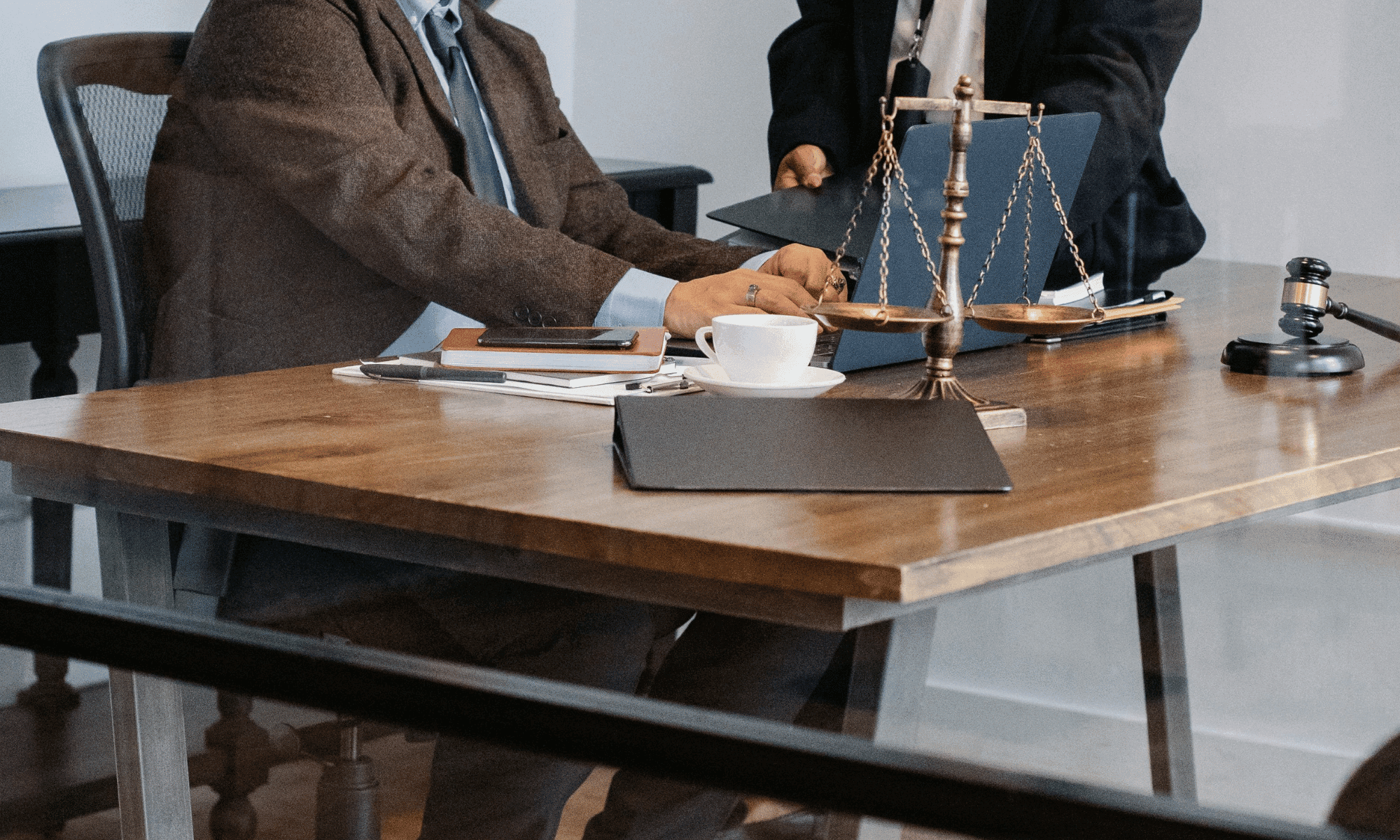 Attorney with client