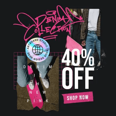 Graffiti Style Urban Fashion Sale Instagram Post Design Template