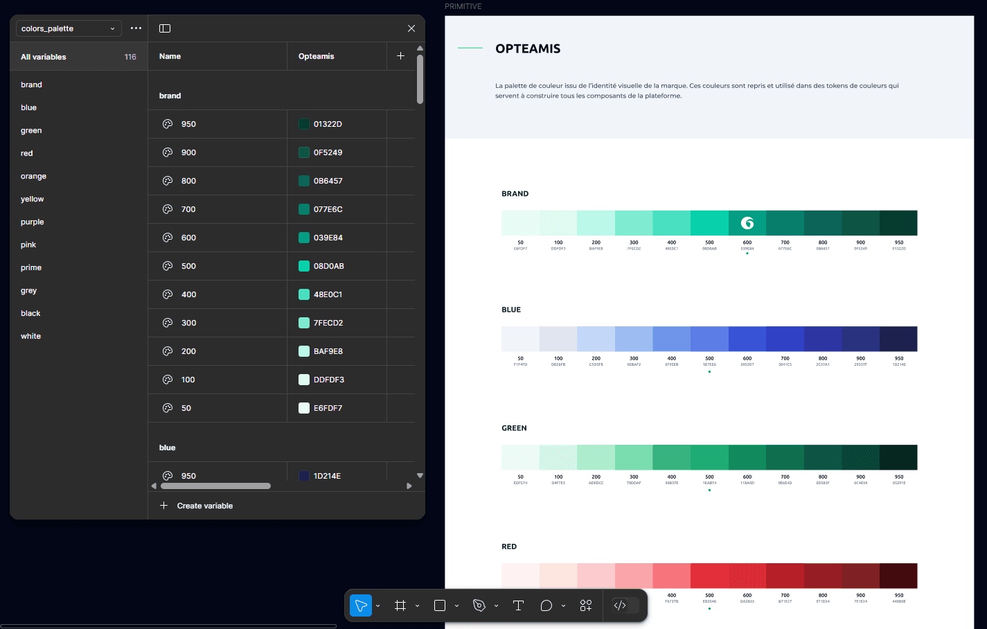 Two different palettes for Opteamis and MyTopManager.