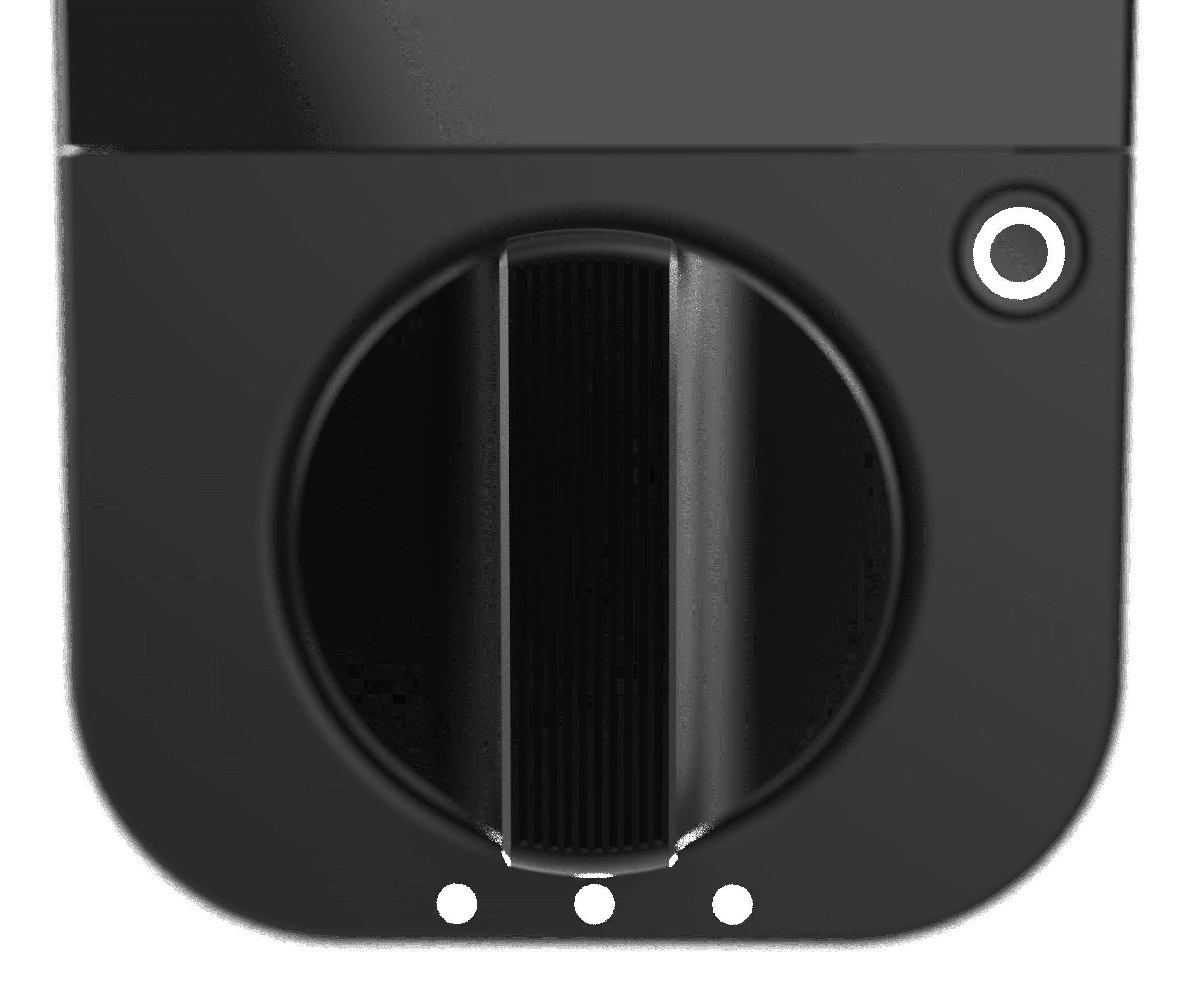 An image of twist-knob of a smart electronic dead bolt lock.