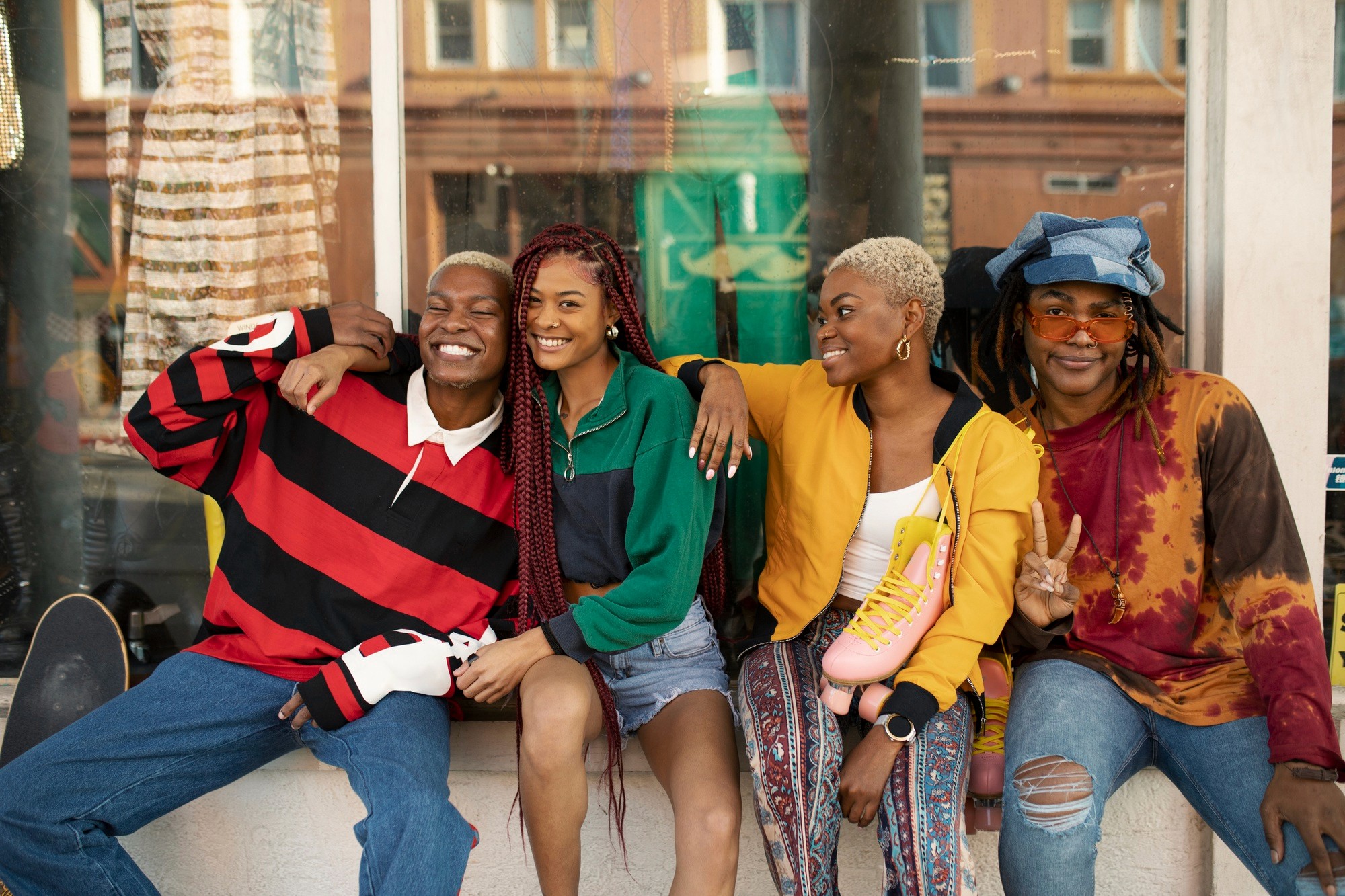 man in black crew neck t-shirt and blue shorts holding woman in white and red
