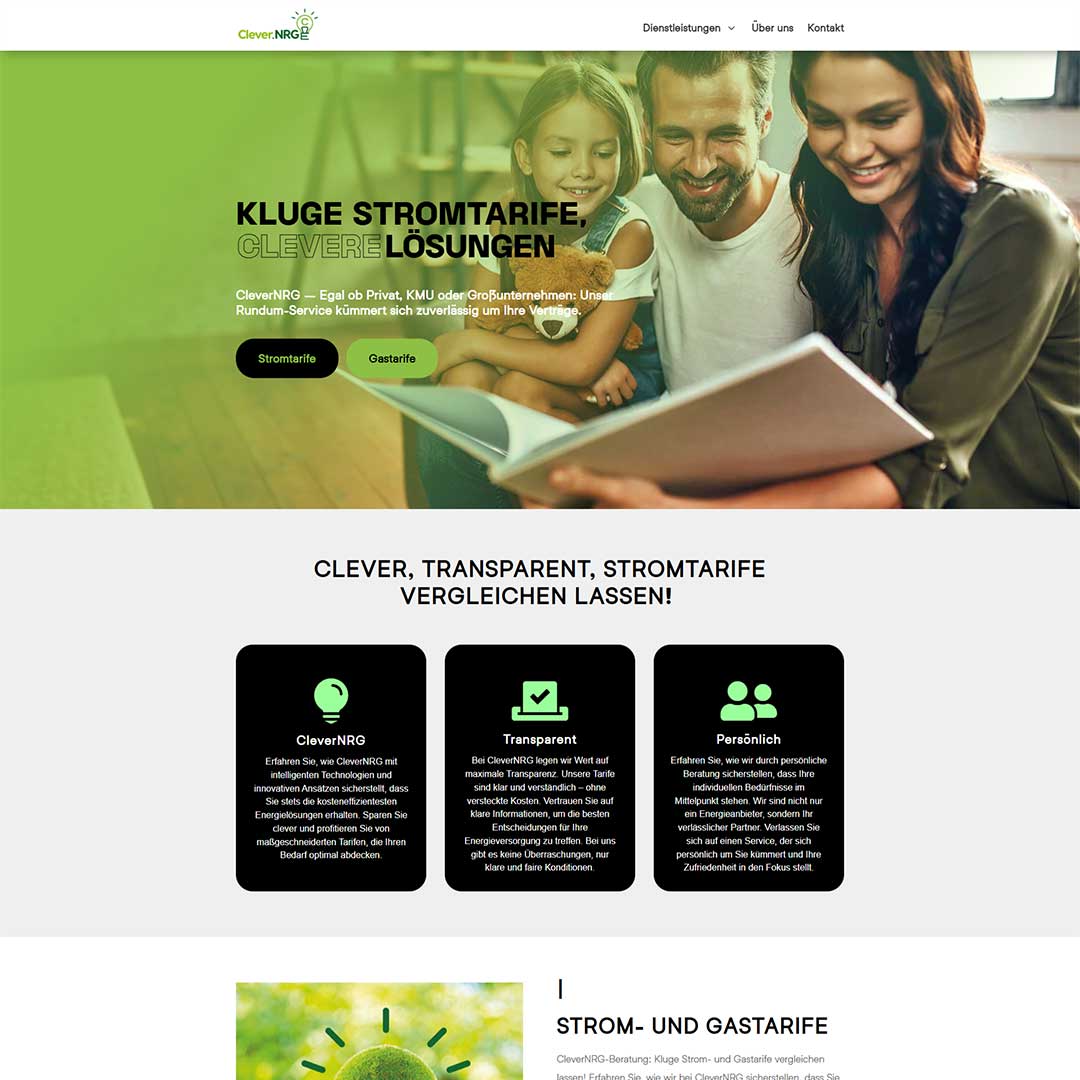 Ein bild von der Webseite www.clevernrg.de