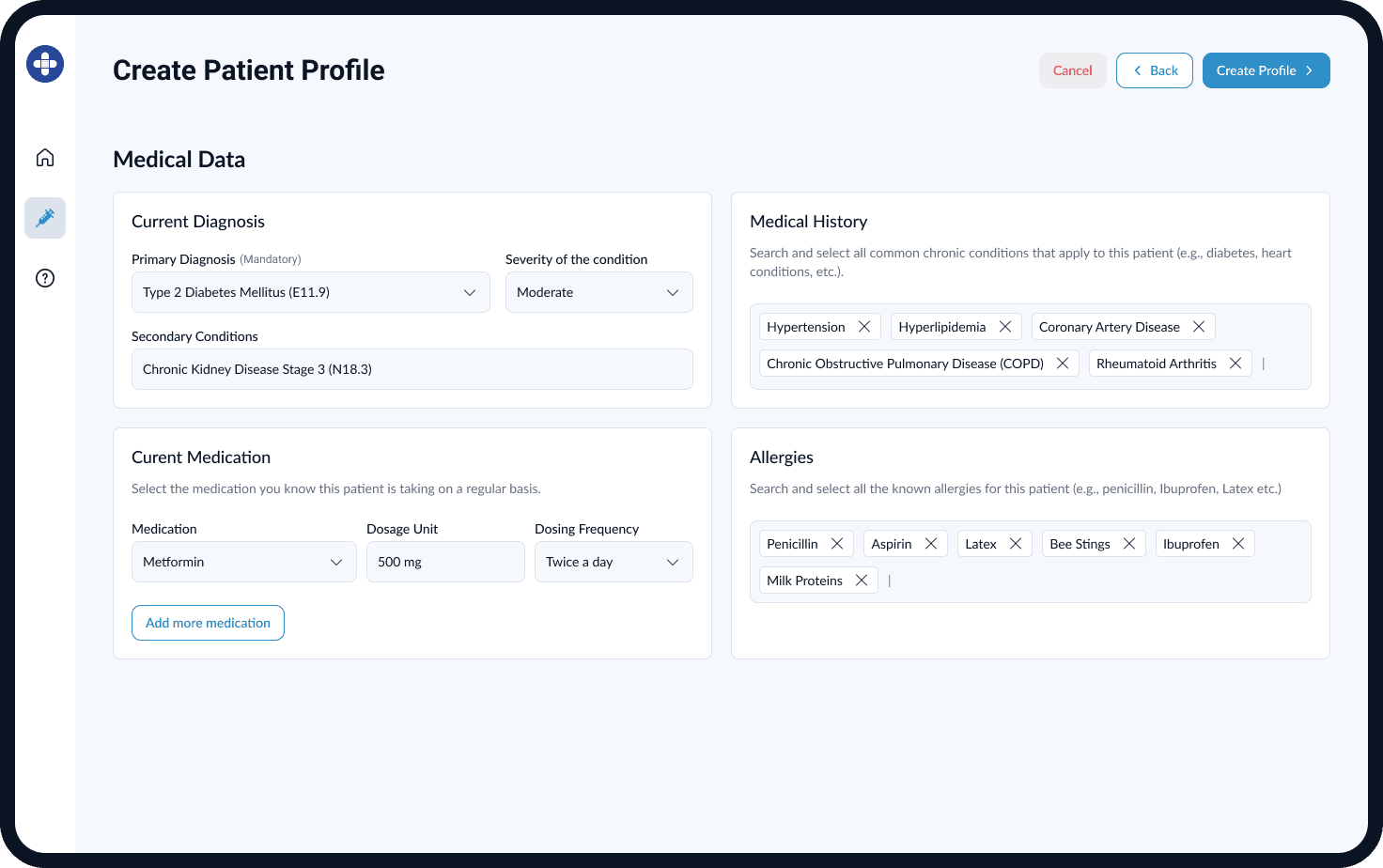 Create Patient Profile