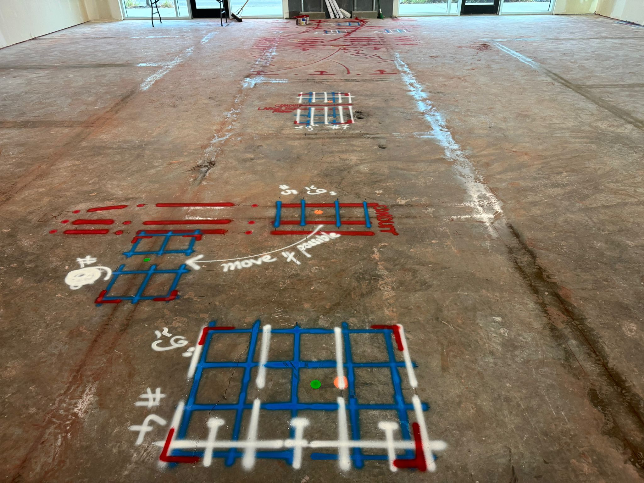 Top view inside a meeting room with two coworkers