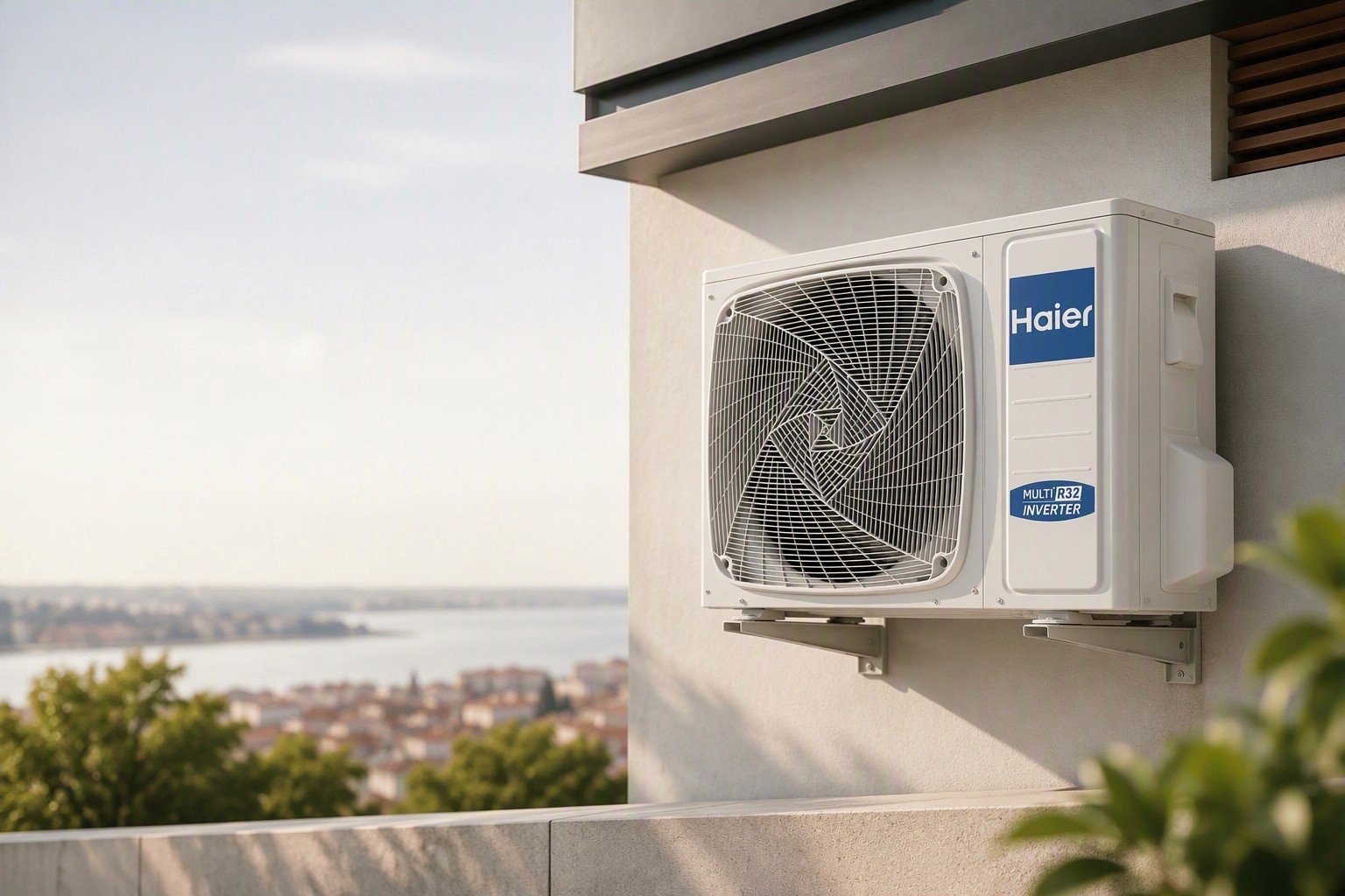 Unidade exterior de ar condicionado instalada