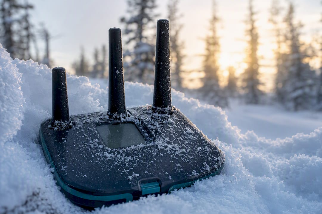 Three-antenna avalanche transceiver on snow