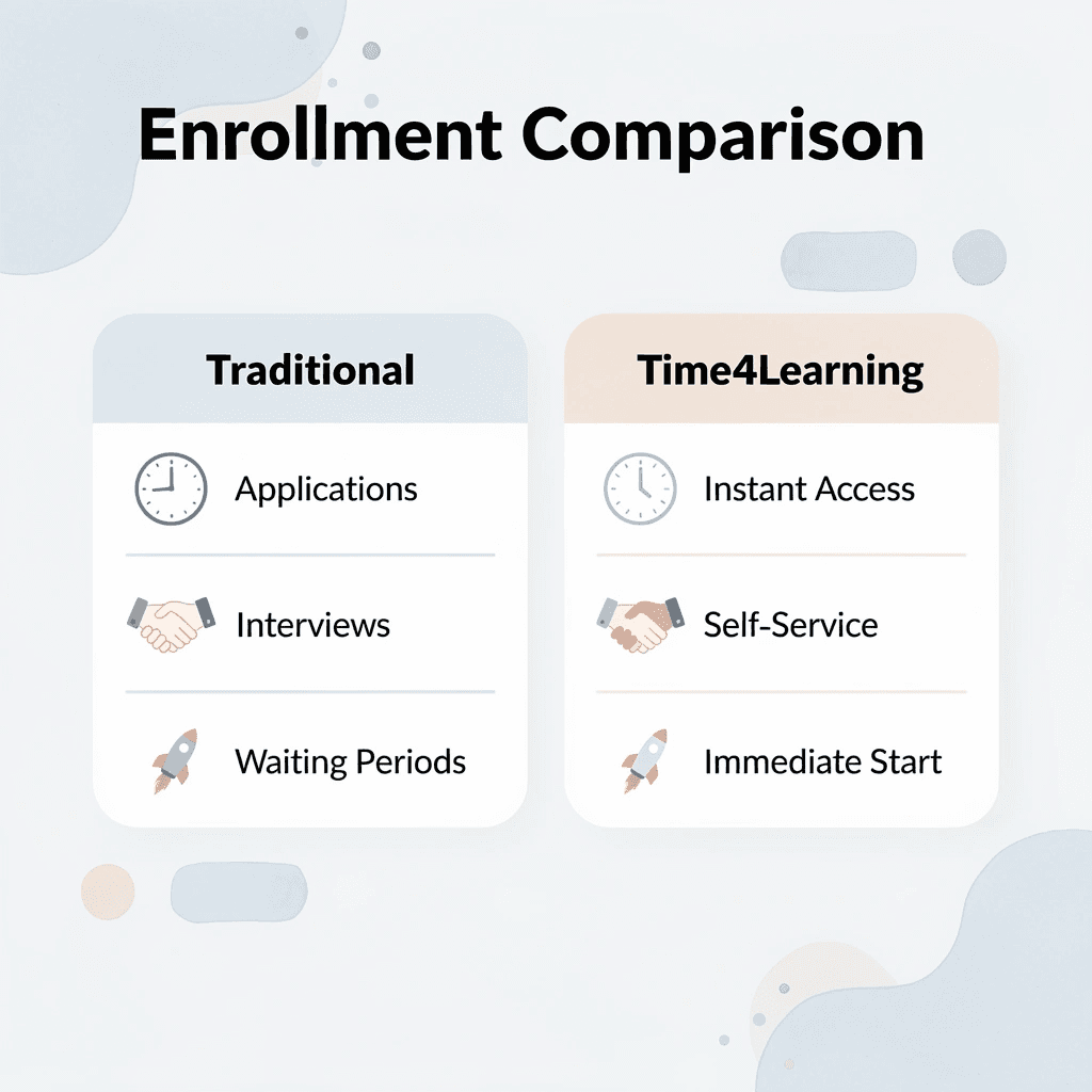 Comparison between traditional school enrollment and Time4Learning enrollment