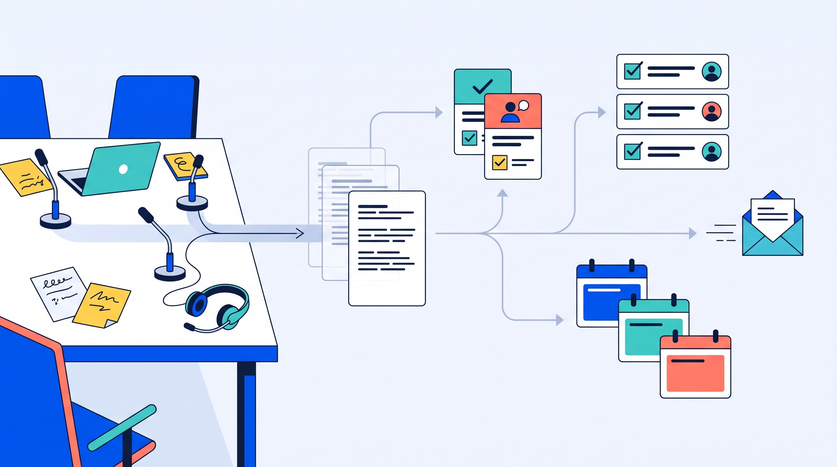Meeting transcript converted into follow-up actions