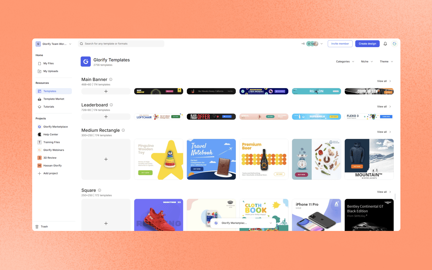 glorify dashboard