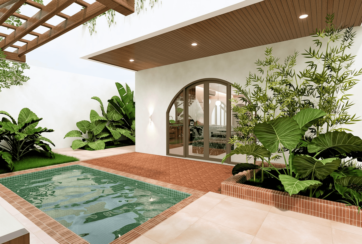 Private tropical plunge pool and lush garden area at Ungasan I, a top-tier Bali real estate listing.