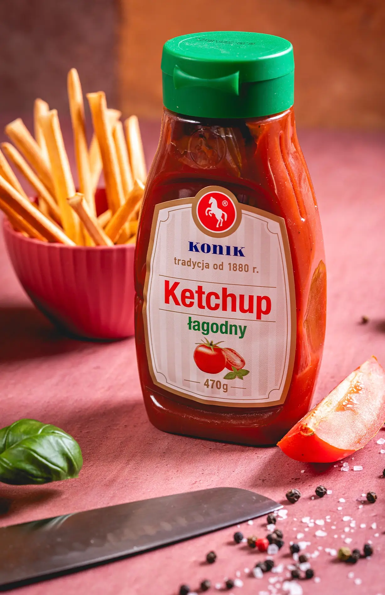 Butelka Ketchupu Łagodnego Konik