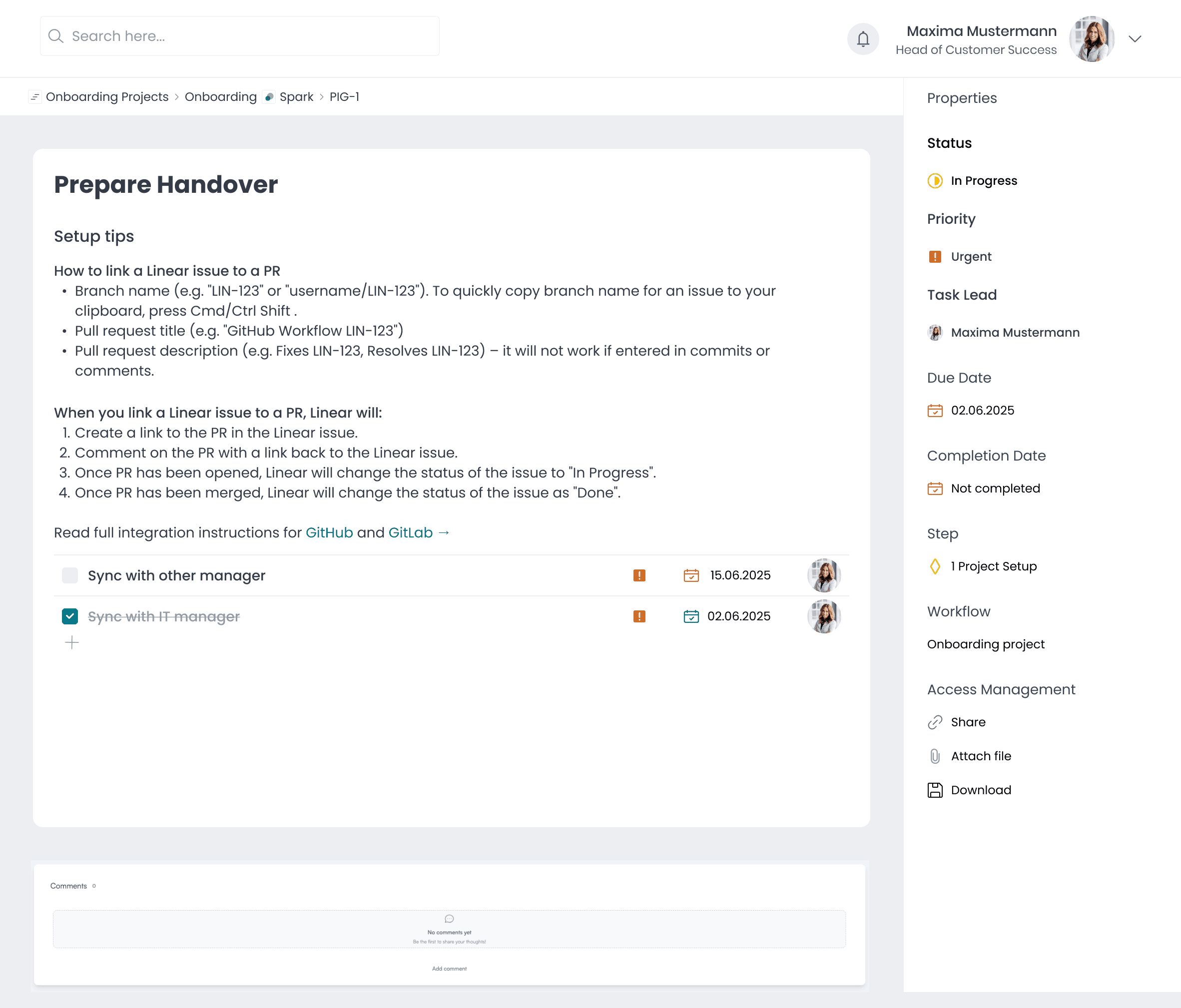 AI improved CSM Task management