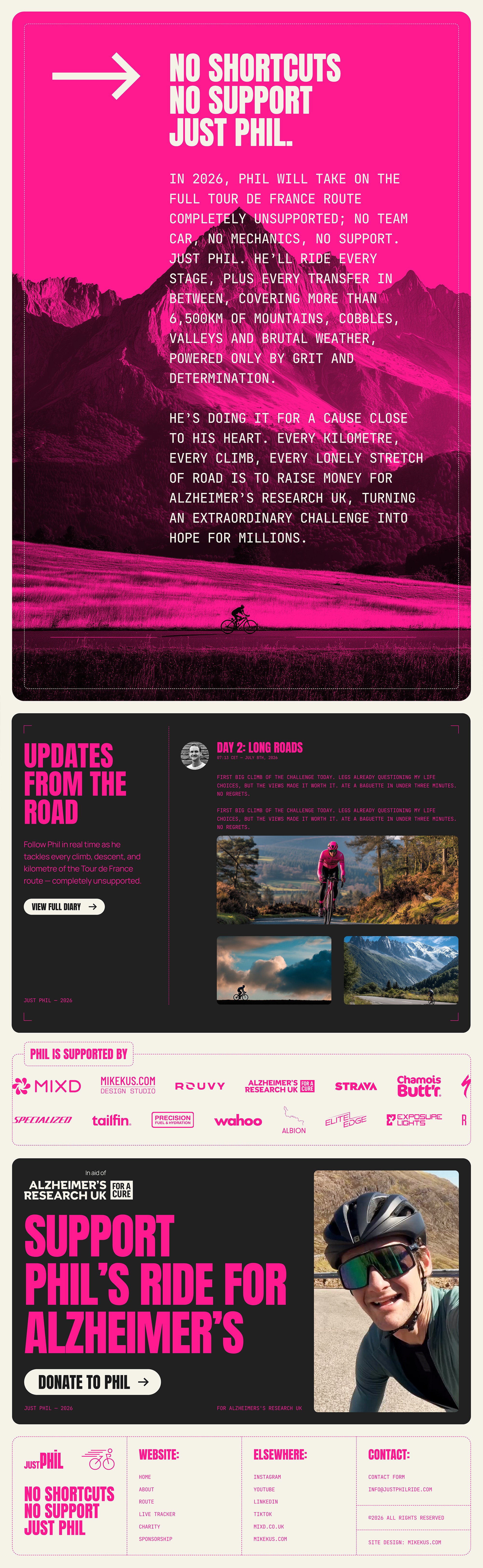 Just Phil website homescreen