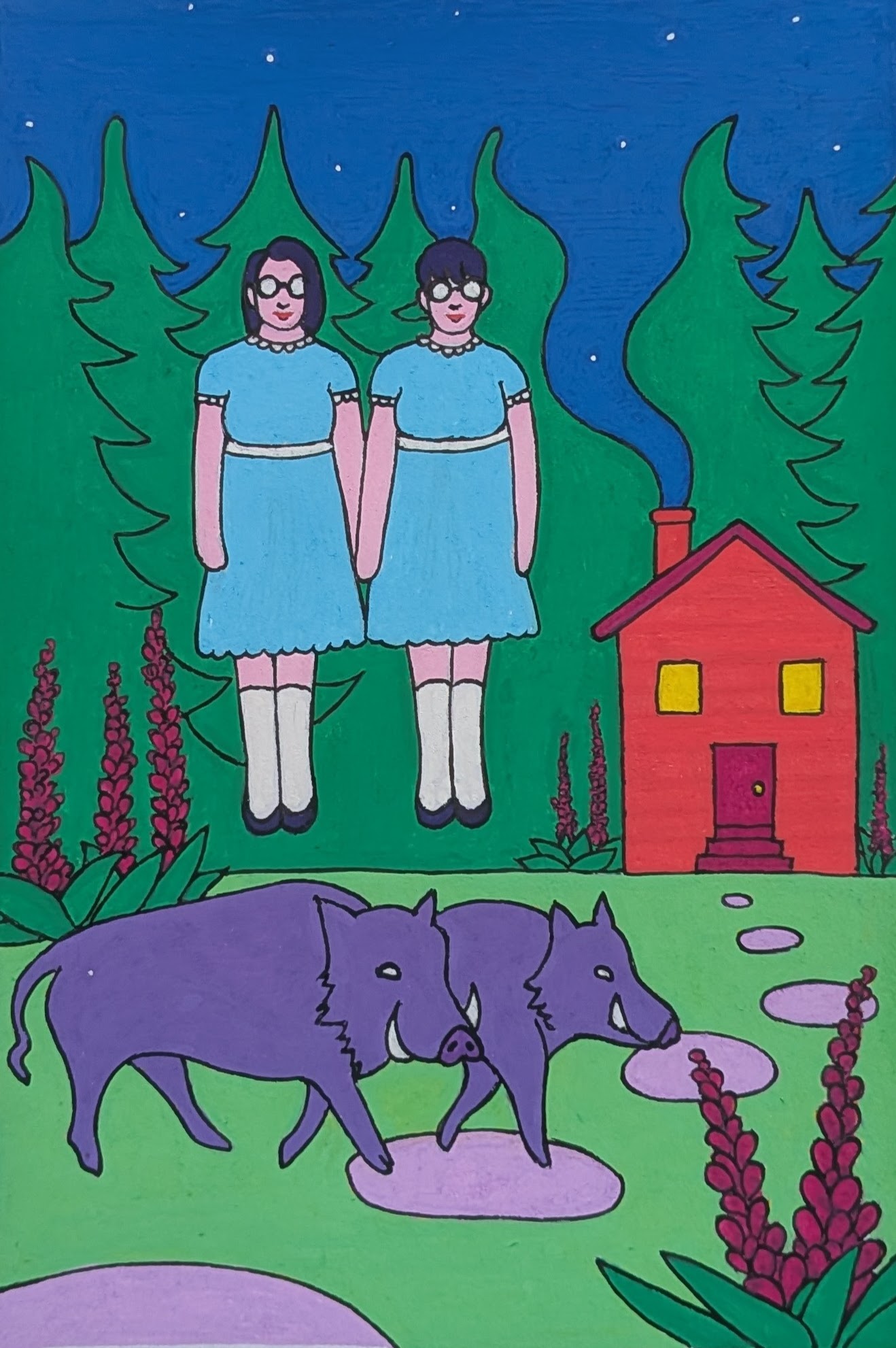 art onirique surréaliste la cabane dans les bois max obermarso