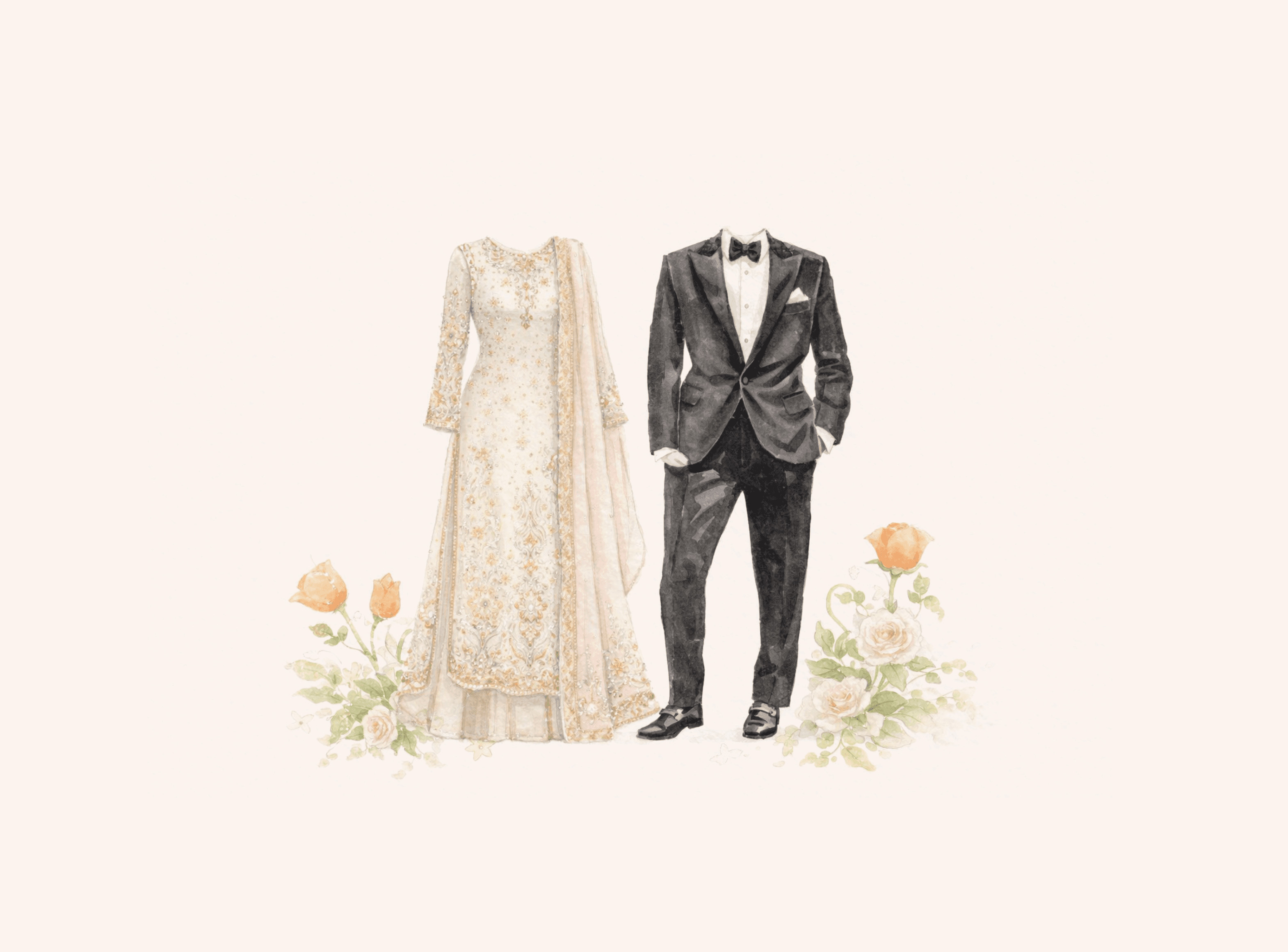 Wedding flowers resting on chair