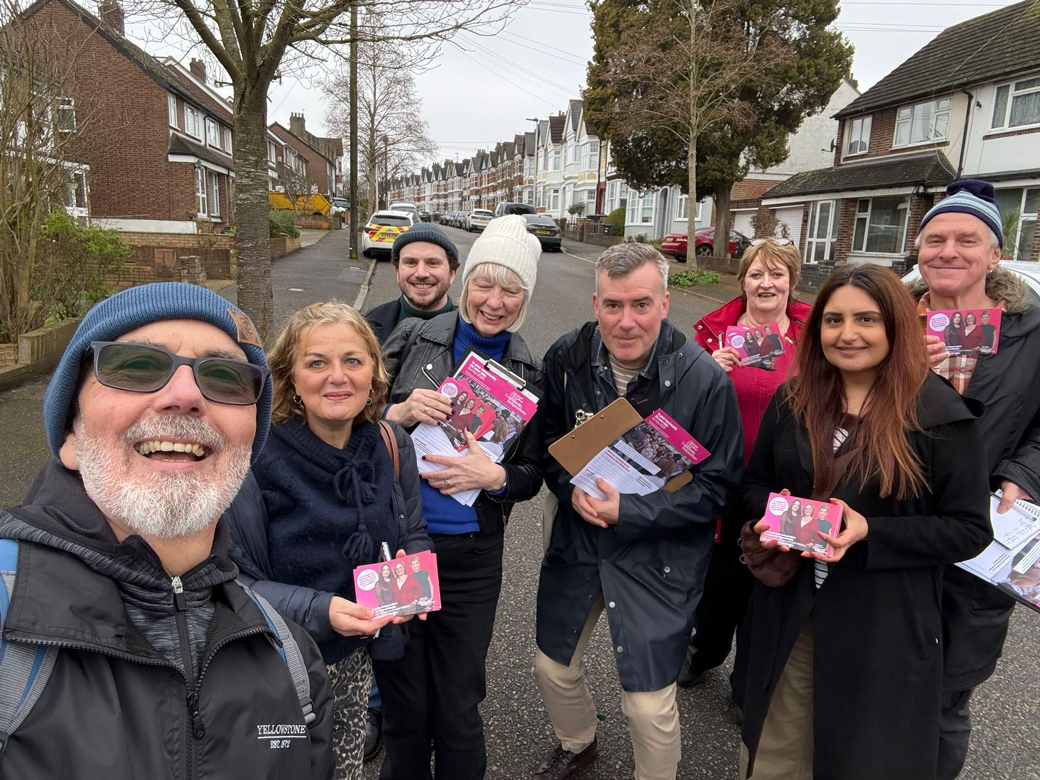 Group of volunteers canvassing