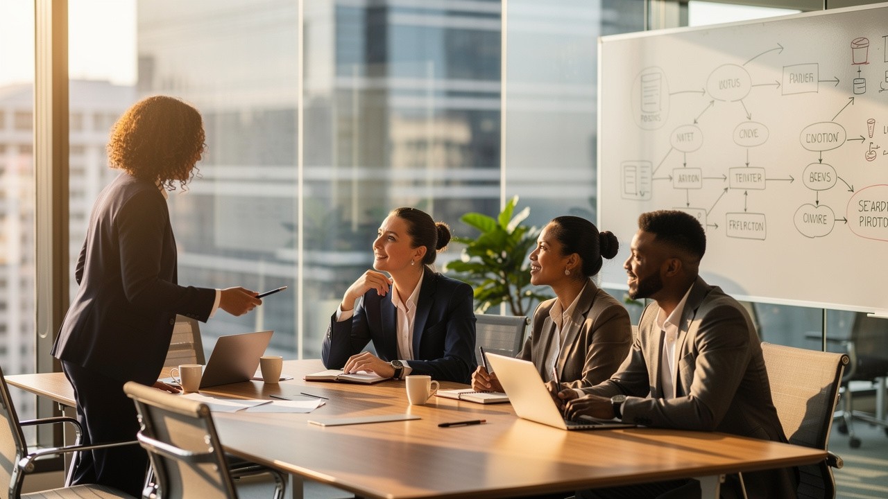 Sales team engaged in traditional roleplay training