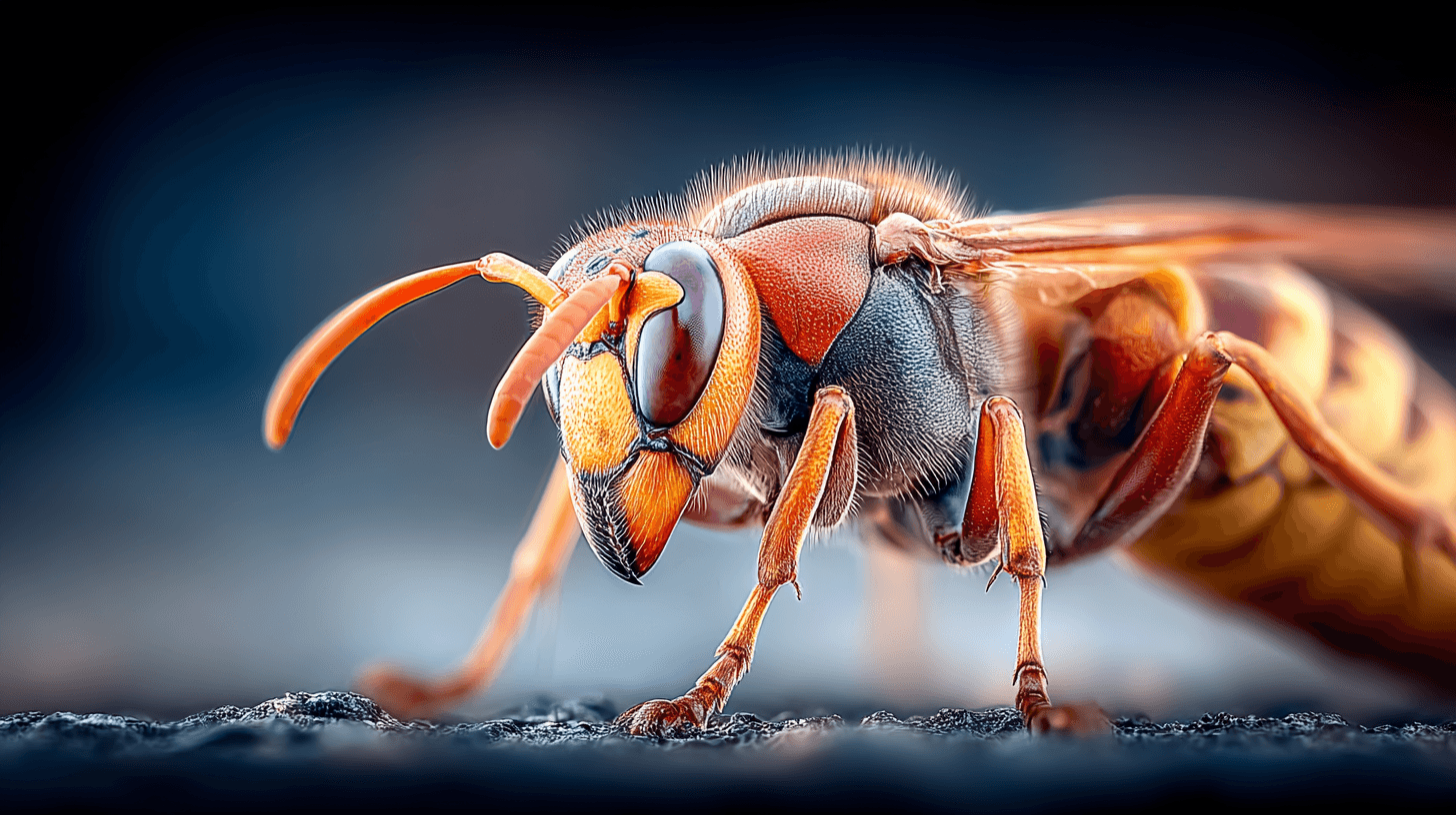 Close-up of a hornet – pest targeted in professional pest control services