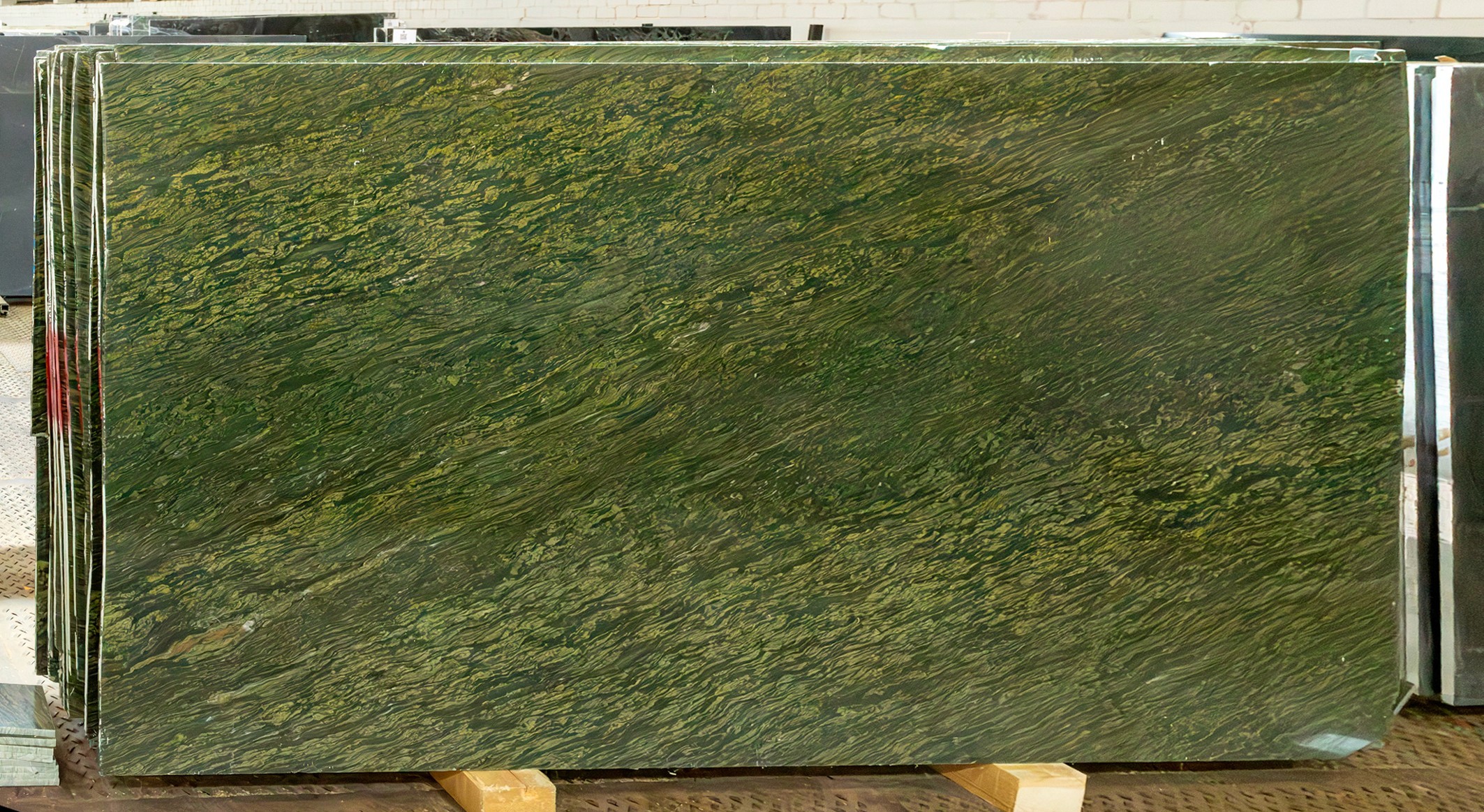 Green Picasso V.C granite with golden and green color nuances
