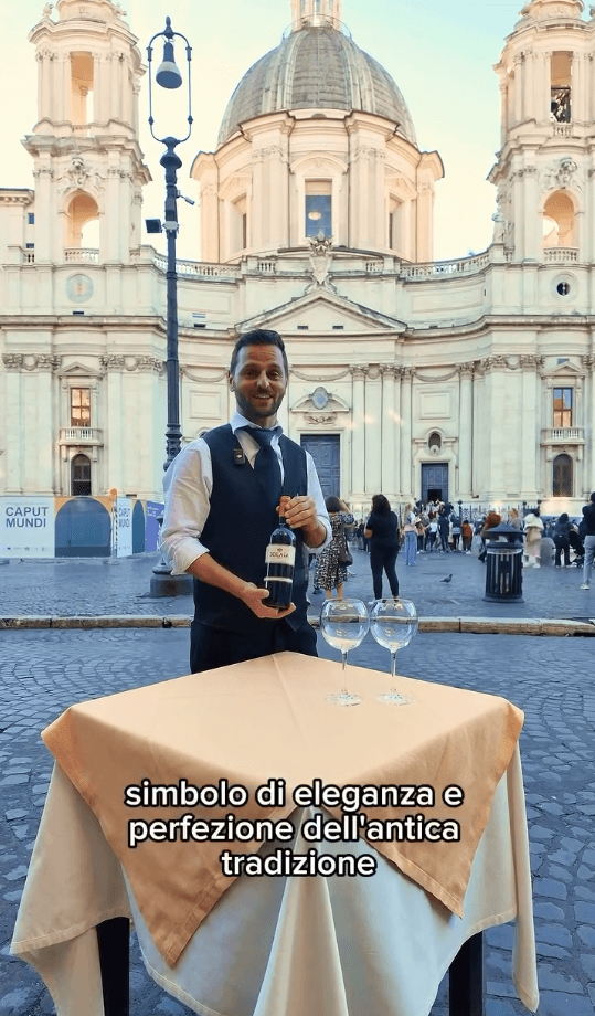 Reel instagram Tucci per sponsorizzare l'esperienza dei vini