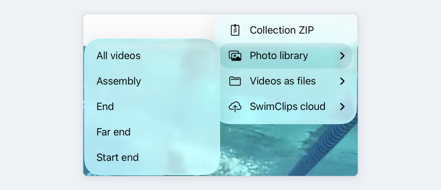 The Export menu