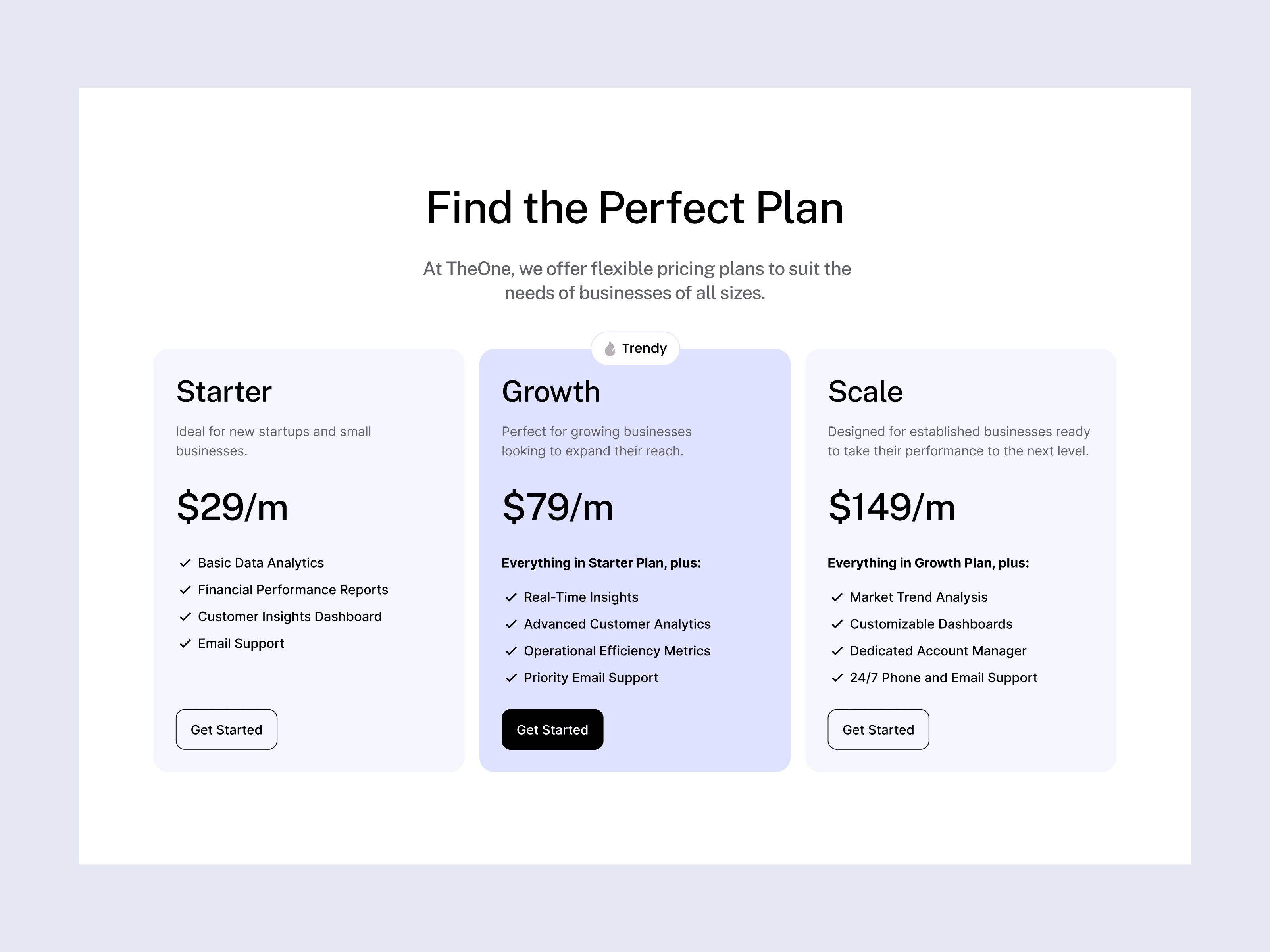 SAAS pricing section design