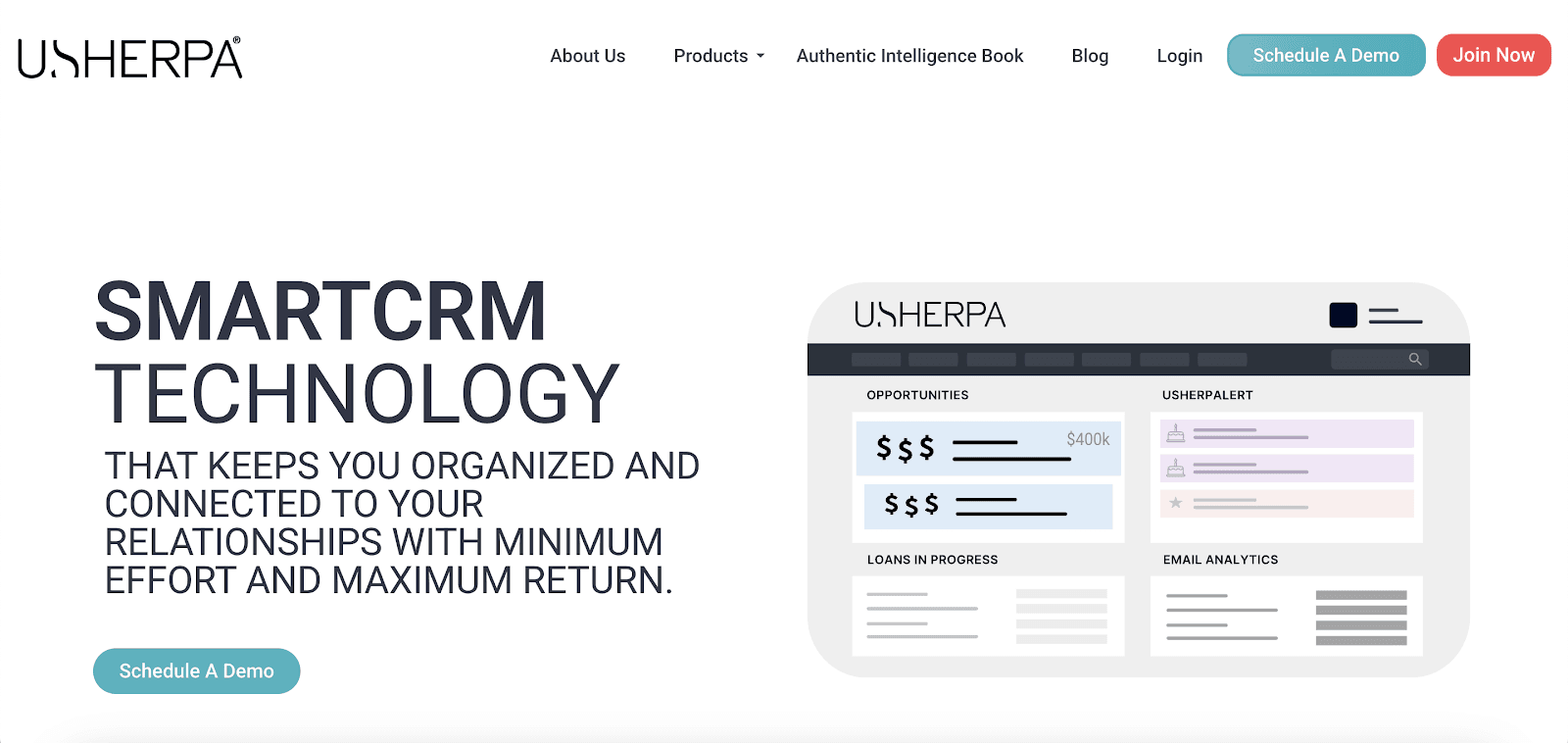 Usherpa website homepage