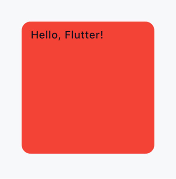 Example of a basic Flutter widget in a mobile app - Container