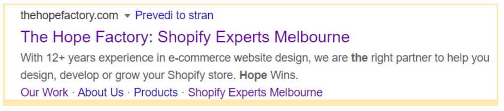 Meta descriptions and page titles The Hope Factory