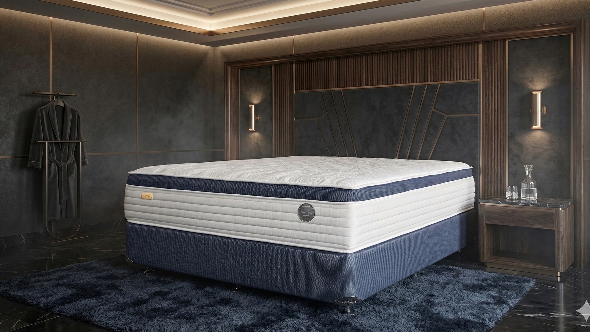 A fast black sports car races down the highway.