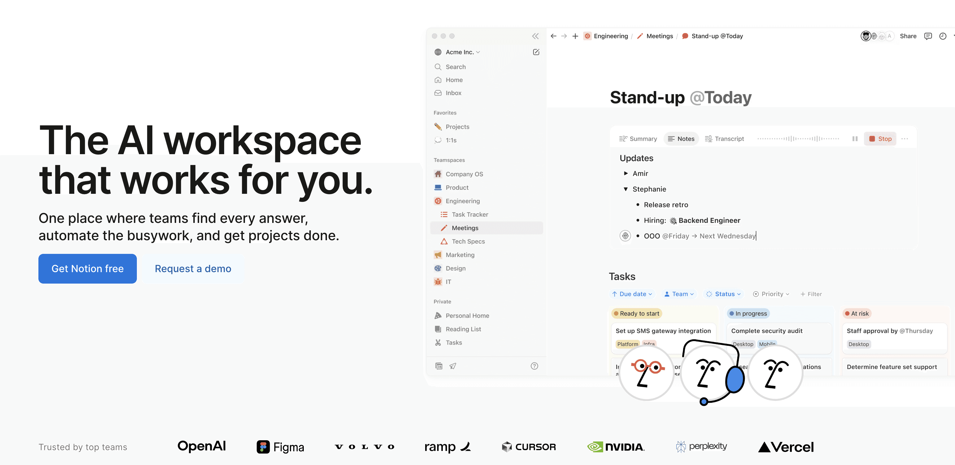 Notion homepage screenshot for best Windows 11 productivity apps. 