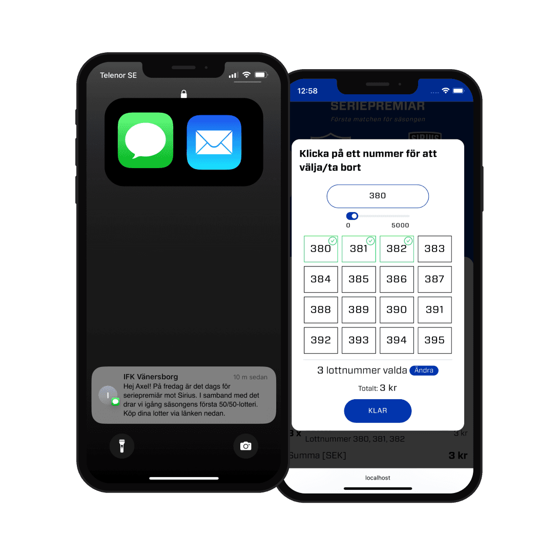 Skicka sms om lotteriet