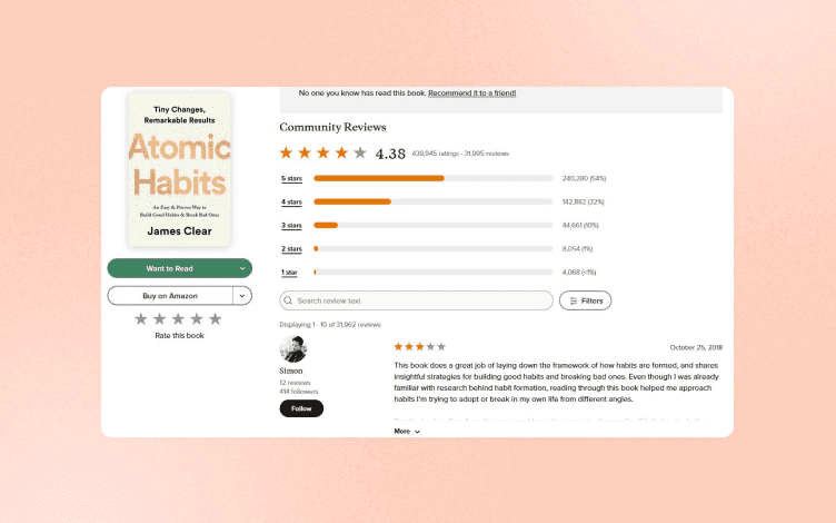Goodreads community review