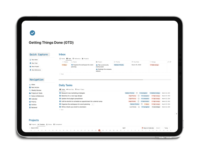 Getting Things Done GTD Template : Elevate Your Productivity with the Ultimate GTD System