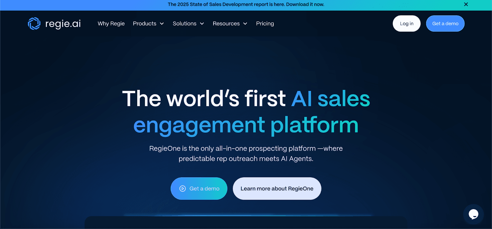 Regie.ai homepage 