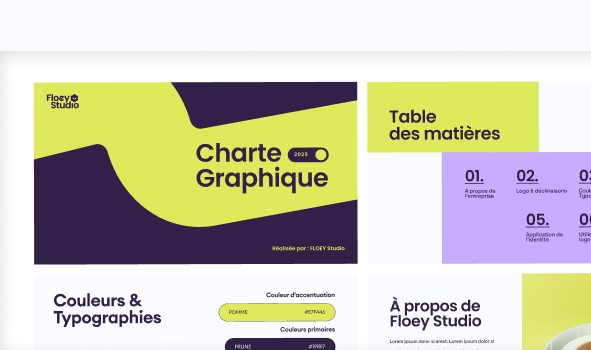 image de la charte graphique de floey studio
