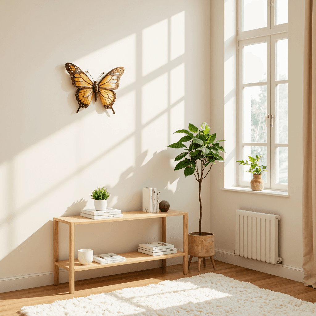 product photography of butterfly-shaped wall decoration
