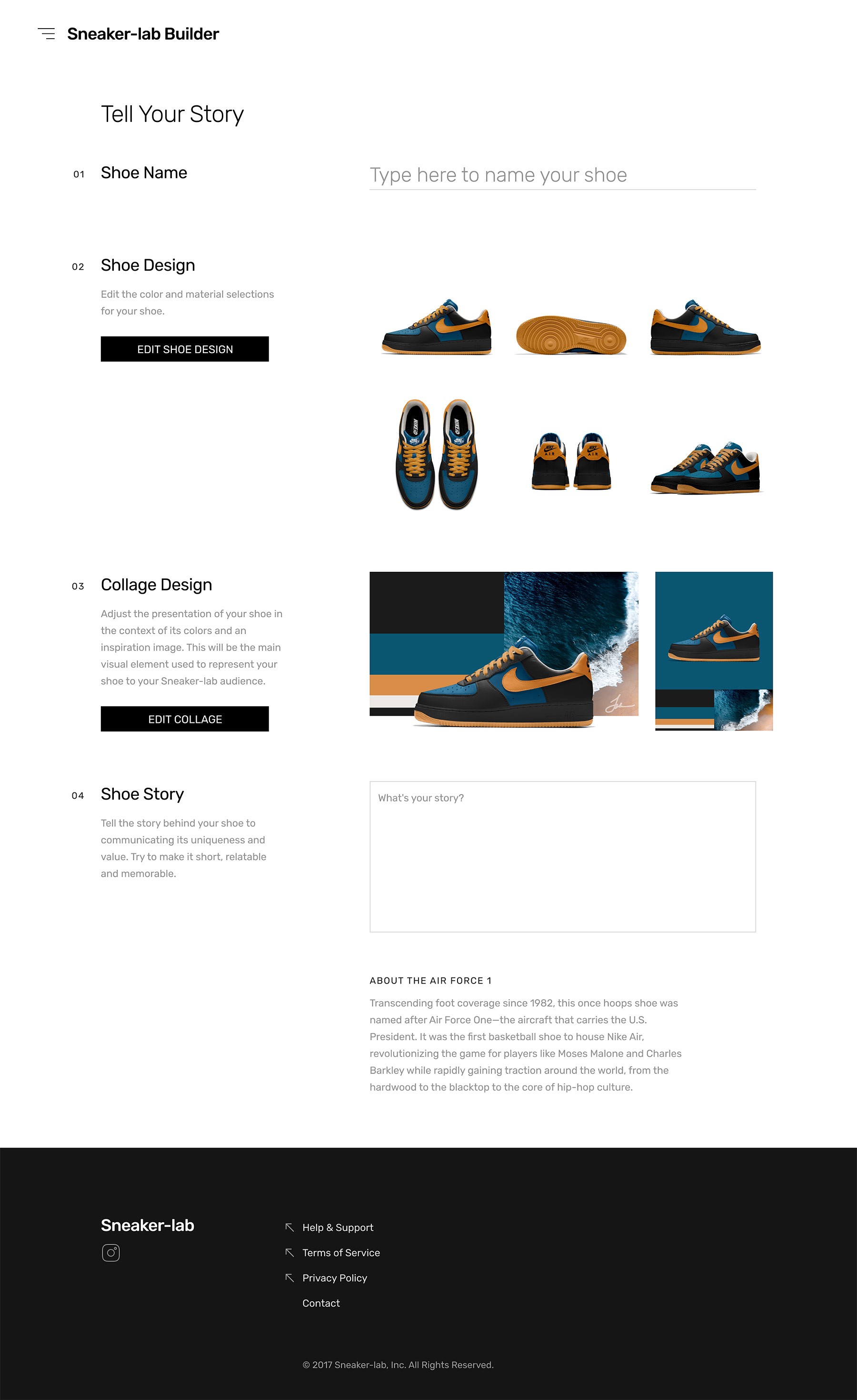 Sneaker-Lab sneaker builder page