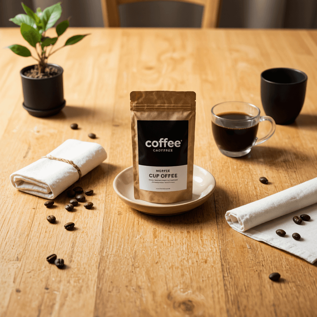product photography of packaged coffee product