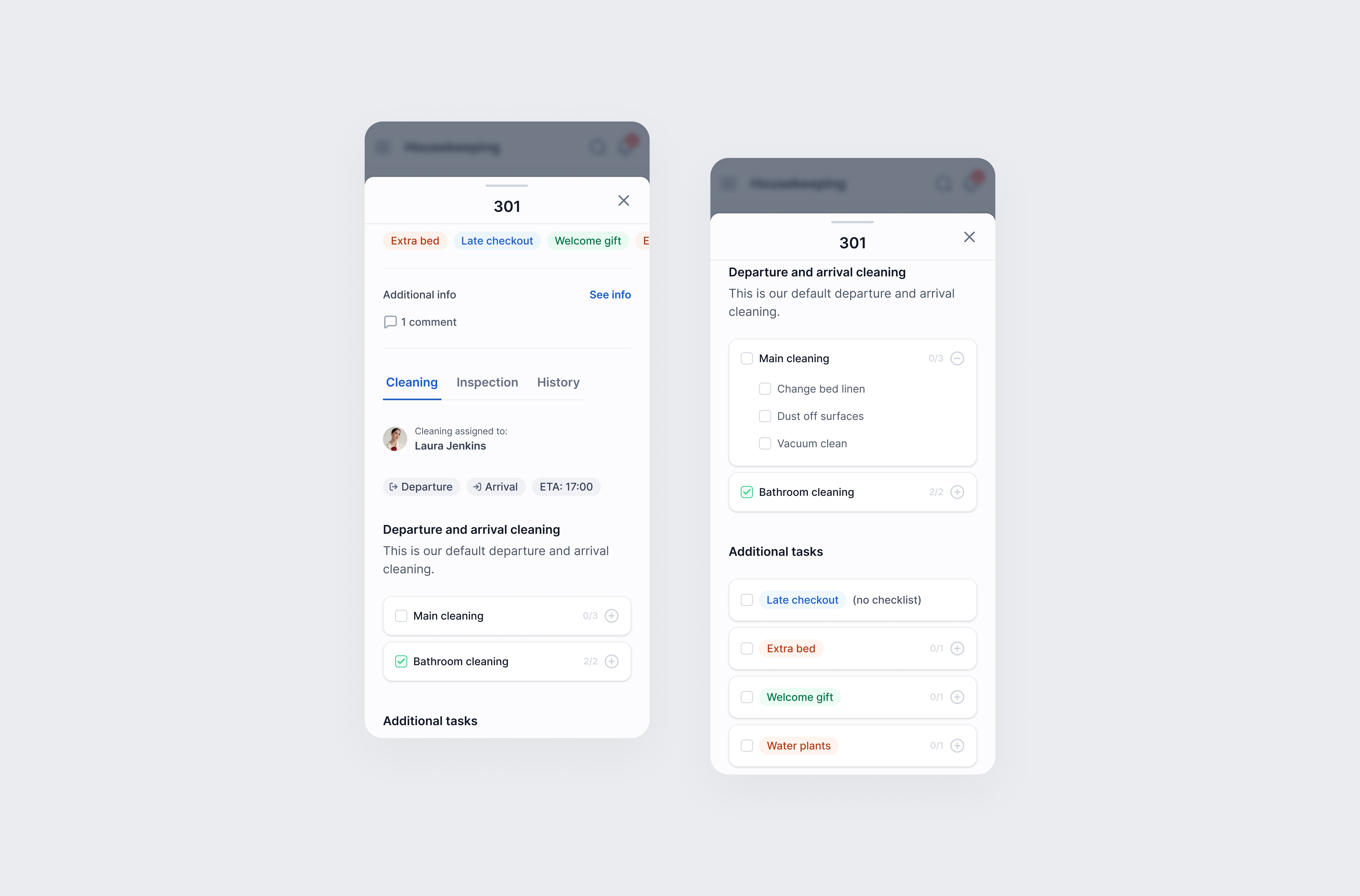 Details of the task and a checklist