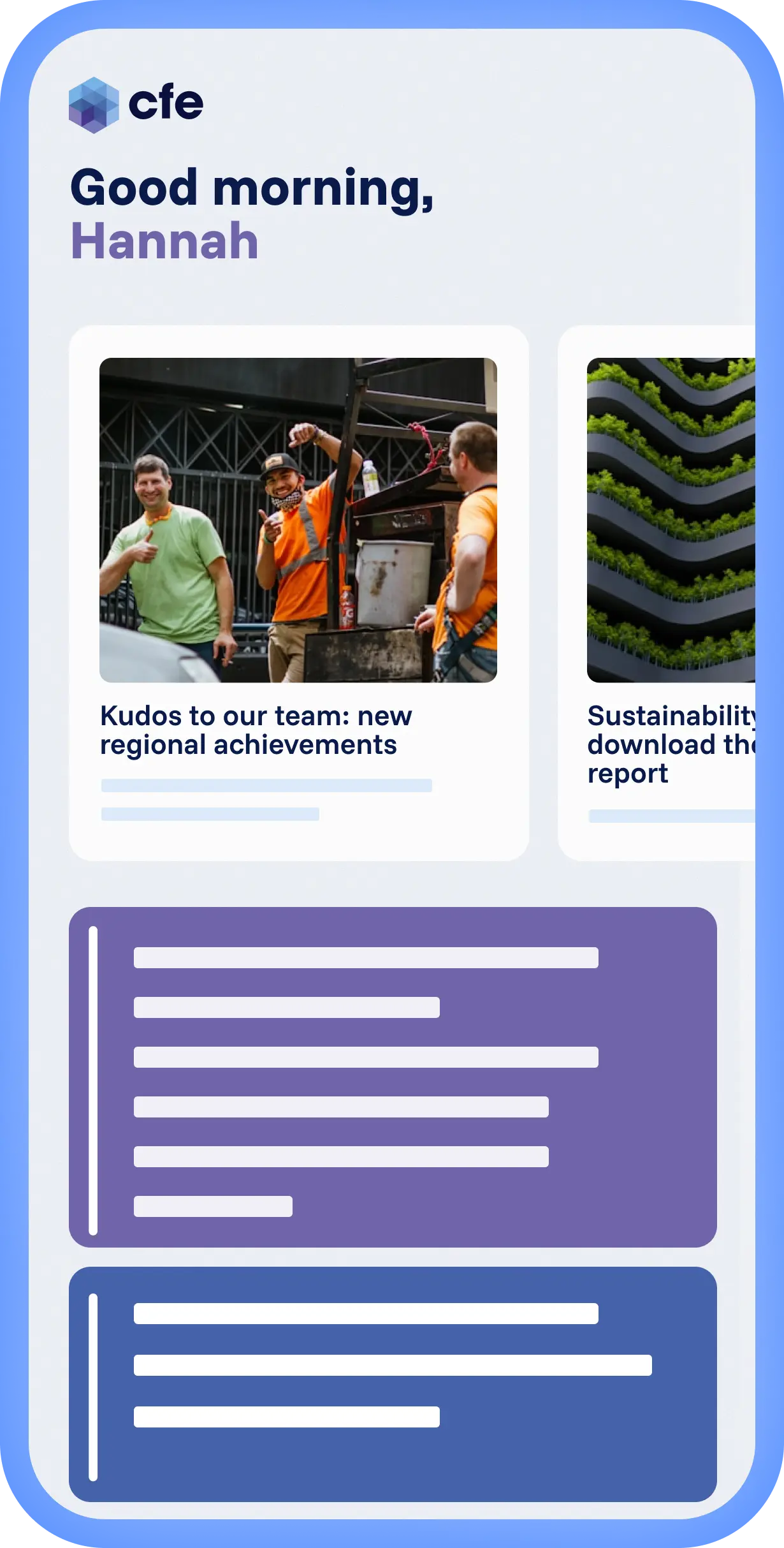 Spencer platform met lokale ervaring en eigen Mobix branding, gepersonaliseerde feed met artikelen en overzichtelijke layout